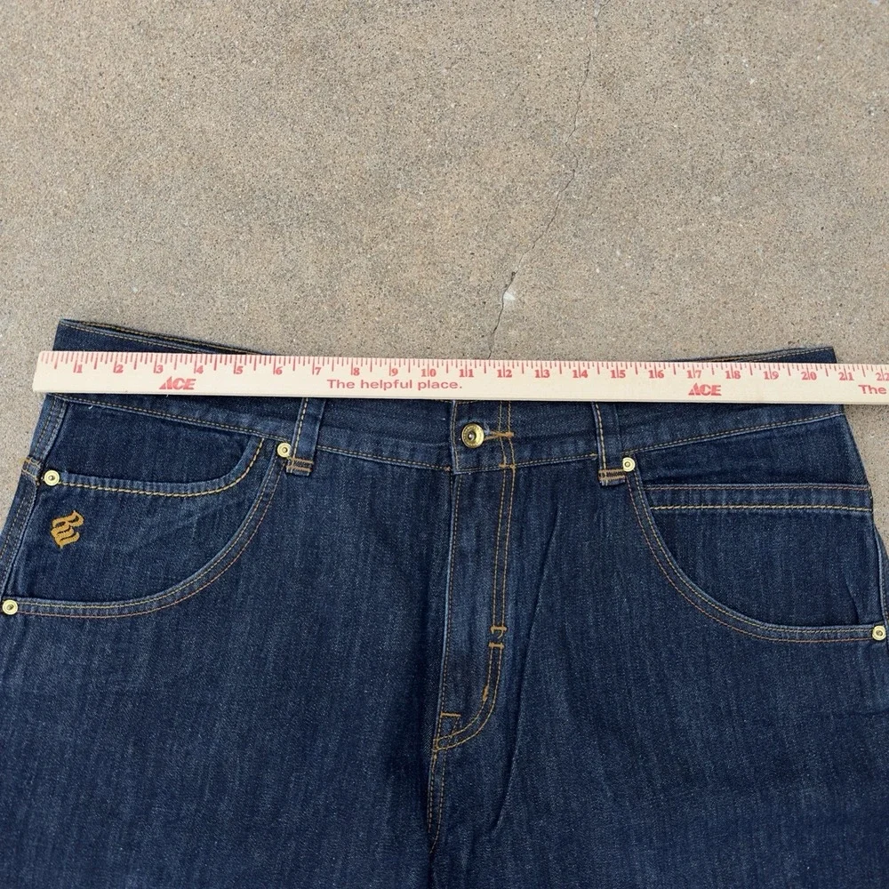 VTG Rocawear Baggy Blue Denim Jeans Men's 42x33 Wide Leg Loose Fit Hip Hop Y2K‎